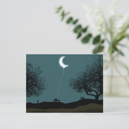 Moon Balloon Postkarte (Stehend Vorderseite)