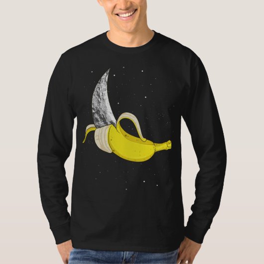 Moon Banana Funny Space Lebensmittel Seltsame Fruc T-Shirt (Vorderseite)