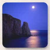 Moon bei Dämmerung | Perce Rock Gaspe Coast Quebec Getränkeuntersetzer (Vorderseite)