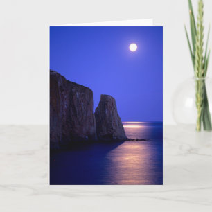 Moon bei Dämmerung   Perce Rock Gaspe Coast Quebec Karte