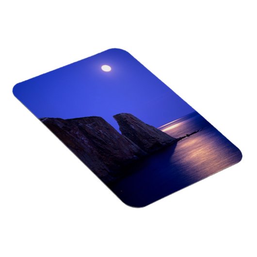 Moon bei Dämmerung | Perce Rock Gaspe Coast Quebec Magnet (Rechte Seite)