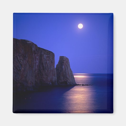 Moon bei Dämmerung | Perce Rock Gaspe Coast Quebec Magnet (Vorne)