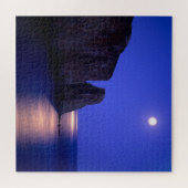 Moon bei Dämmerung | Perce Rock Gaspe Coast Quebec Puzzle (Horizontal)