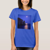 Moon bei Dämmerung | Perce Rock Gaspe Coast Quebec T-Shirt (Vorderseite)
