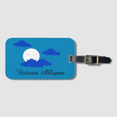 Moon bei Early Dusk: Blau Gepäckanhänger (Vorderseite (Horizontal))