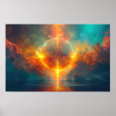 Moon bei Sonnenuntergang Poster (Vorne)