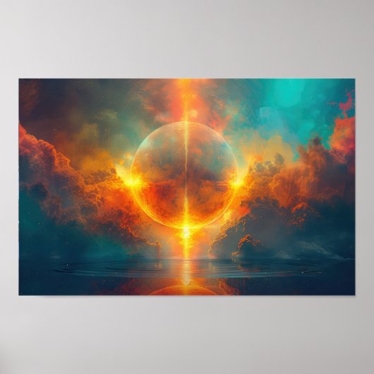 Moon bei Sonnenuntergang Poster (Vorne)