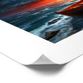 Moon bei Sonnenuntergang Poster (Ecke)