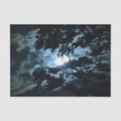 Moon beleuchtet die Nacht hinter Baumzweigen Seidenpapier (Vorderseite)