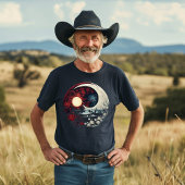 Moon beleuchtete Szene mit Blume T-Shirt