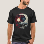 Moon beleuchtete Szene mit Blume T-Shirt (Vorderseite)