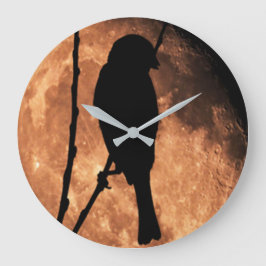 Moon Bird Clock Große Wanduhr