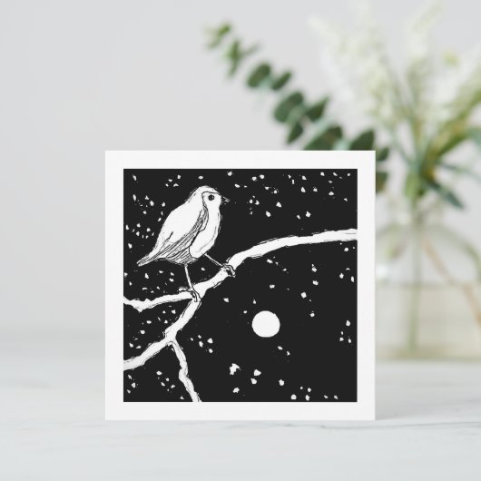 Moon Bird Feiertagskarte (Stehend Vorderseite)