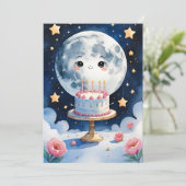 Moon Birthday Card (Stehend Vorderseite)