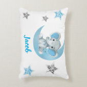 Moon, blauer Elefantenmädchen Individuelle Name Ki Dekokissen (Vorderseite(Vertikal))