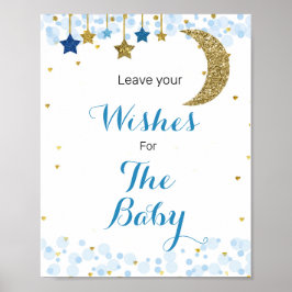 Moon blue Baby Shooting Wish Wish for Baby Sign Poster