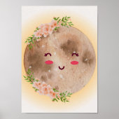 Moon Blume Boho Kids Room Poster Kinderzimmer druc (Vorne)