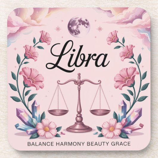 Moon Blume Kristalle Libra Untersetzer Set (Vorderseite)