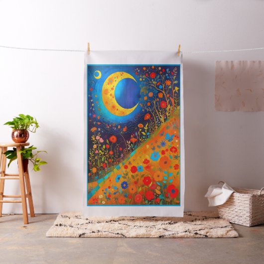 Moon Blume Moderne Kunst Cheater Quilt Sew Panel Stoff (Beispiel)