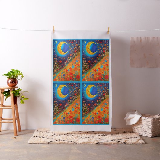 Moon Blume Moderne Kunst Cheater Quilt Sew Panel Stoff (Beispiel)