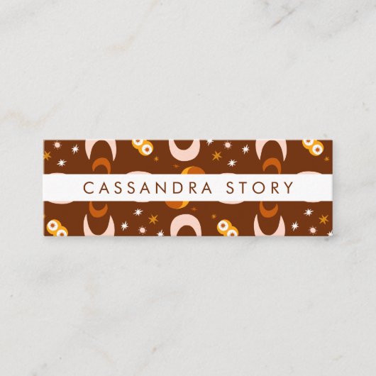 Moon Blume Moderne Patternskarte Mini Visitenkarte (Vorderseite)