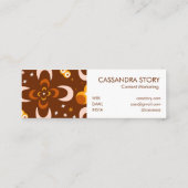 Moon Blume Moderne Patternskarte Mini Visitenkarte (Rückseite)