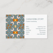 Moon Blume Modernes Muster Visitenkarte (Rückseite)