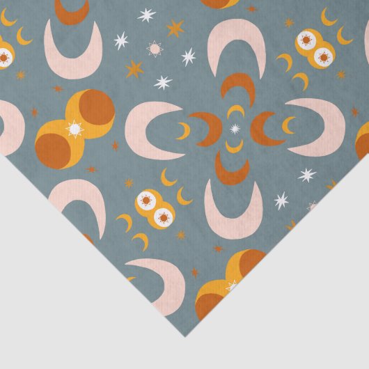 Moon Blume Pattern Geschenk Seidenpapier (Ausschnitt)