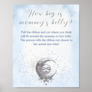 Moon Boy Baby Dusche wie groß ist Mama's Bauch Poster
