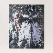 Moon Bridge & Pond im Winter | Seattle, Washington Puzzle (Vertikal)