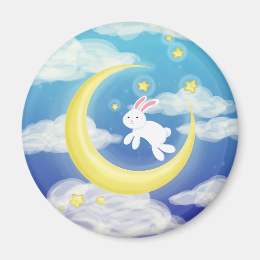 Moon Bunny Blue Magnet (Vorne)