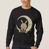 Moon Bunny Rabbit Sitting In Crescent Moon Easter  Sweatshirt (Vorderseite)