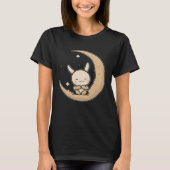 Moon Bunny Rabbit Sitting In Crescent Moon Easter T-Shirt (Vorderseite)