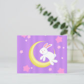 Moon Bunny Stars Postkarte (Stehend Vorderseite)