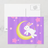 Moon Bunny Stars Postkarte (Vorne/Hinten)