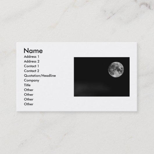 Moon Business Card Visitenkarte (Vorderseite)