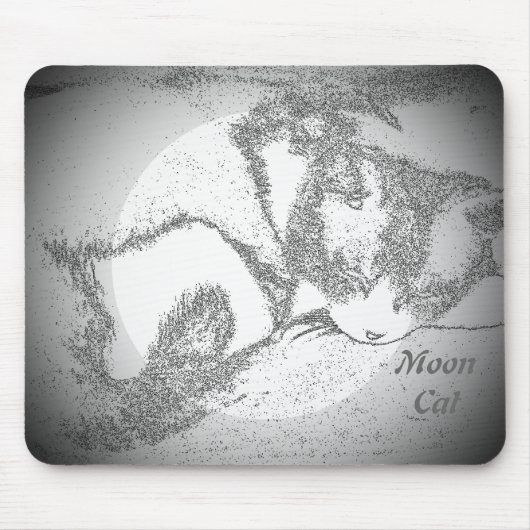 Moon Cat Digital Foto Mauspad (Vorne)