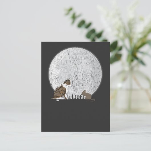 Moon Cat Mouse Moon Cat Mouse Postkarte (Stehend Vorderseite)