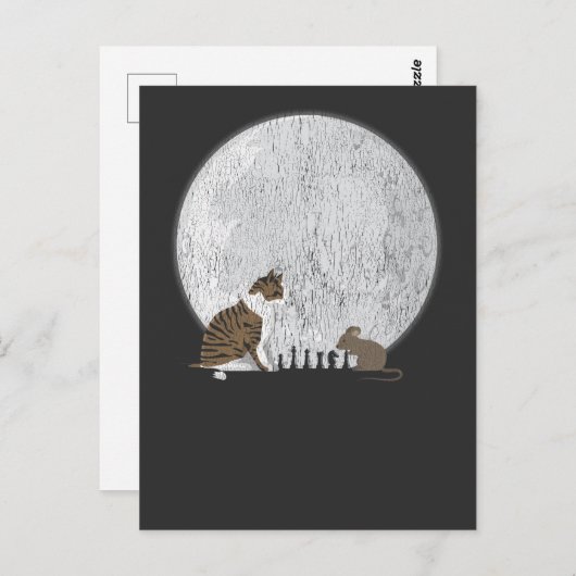 Moon Cat Mouse Moon Cat Mouse Postkarte (Vorne/Hinten)