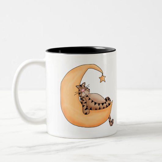 Moon Cat Nickerchen Zweifarbige Tasse (Links)