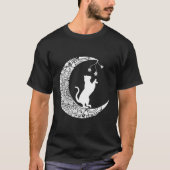 Moon Cat Playful Funny Cat Mandala Crescent Moon W T-Shirt (Vorderseite)
