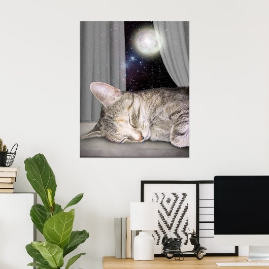 Moon Cat Poster (Heimbüro)
