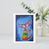 Moon Cat Postkarte (Stehend Vorderseite)