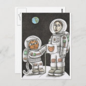 "Moon Cat" Postkarte (Vorne/Hinten)