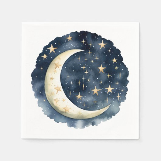Moon Celestial Baby Showstars Space Serviette (Vorderseite)