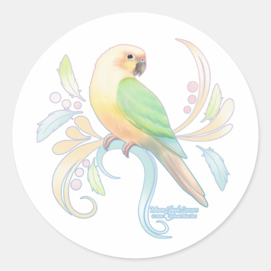 Moon Cheek Conure Runder Aufkleber (Vorderseite)