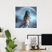 Moon Child AI Fantasy Digitales Kunstdruckportrait Poster (Heimbüro)