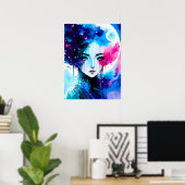 Moon Child Anime Fantasy Art Poster (Heimbüro)