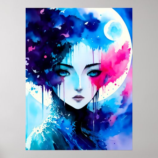 Moon Child Anime Fantasy Art Poster (Vorne)
