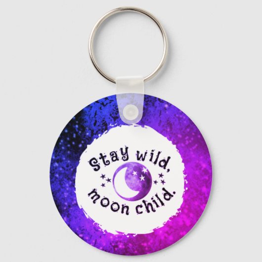 Moon Child Bleibe Wild Stars Monogram Fun Schlüsse Schlüsselanhänger (Vorderseite)